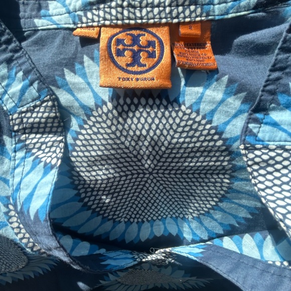 Tory Burch Blue Sunburst Pattern Blouse - Picture 2 of 3